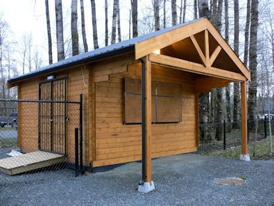 Concession/rental kit building built by bavariancottages.com at Fort Langley, BC, Canada